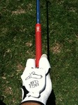 Wounded Warrior Joe Caley wearing the Eagle Claw Golf Aid